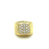 Henry Dunay Diamond Cluster Ring in 18K Ribbed Textured Yellow Gold-Rings-ASSAY