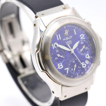 Hublot Elegant MDM 1810.2 Stainless Steel Blue Dial Automatic Chronograph Watch – Assay Jewelers