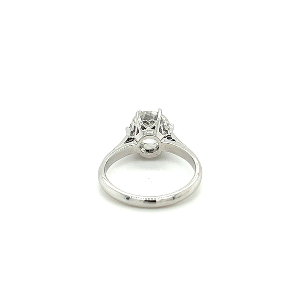 IGI Cert. 2.08 Carat Lab Grown Old European Cut Diamond Vintage 6-Prong Engagement Ring