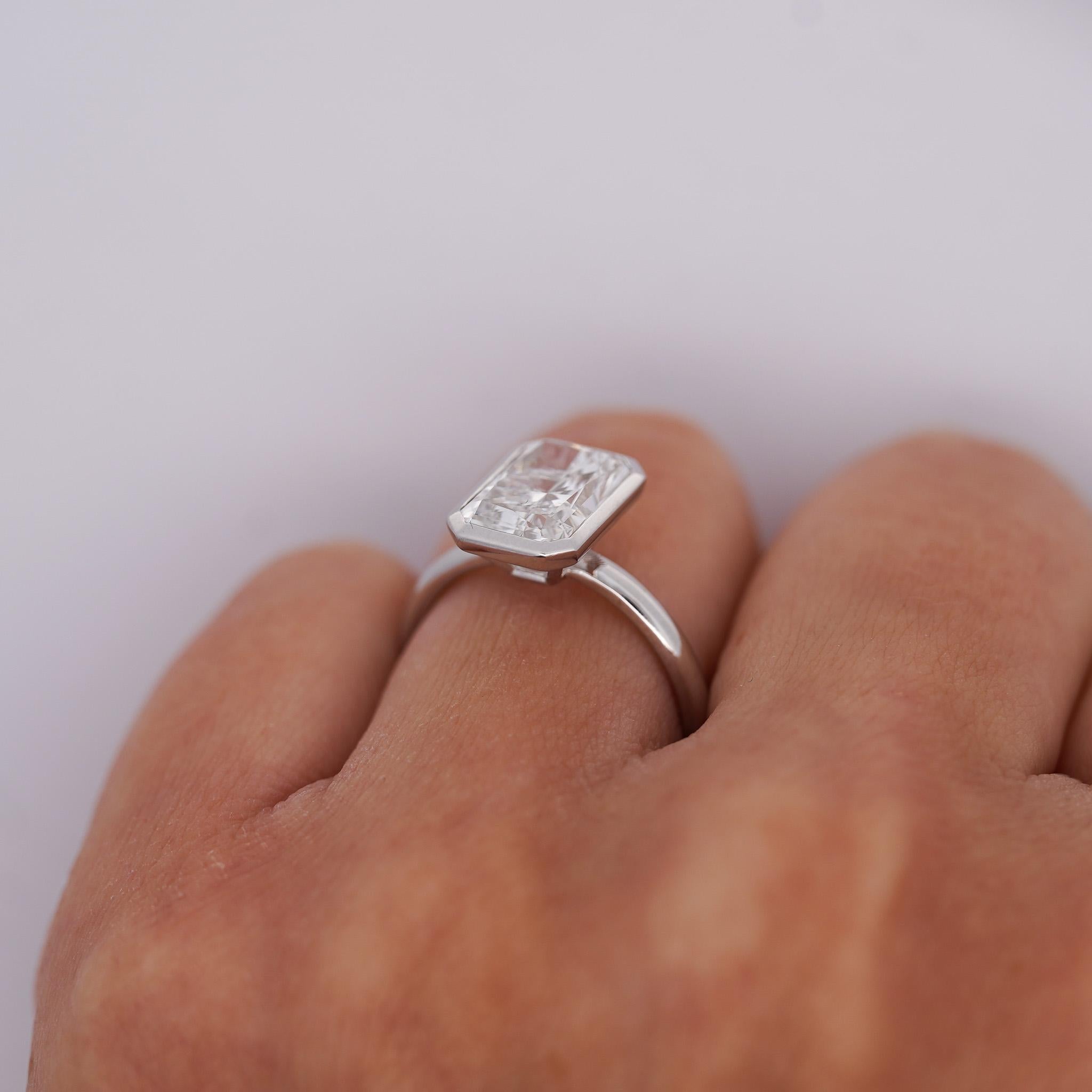 Bague de fiançailles diamant 1,33 ct IGI GIA Lab créée solide 950 platine tai Bague de fiançailles diamant 1,33 ct IGI GIA Lab créée solide 950 platine tai