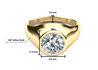 IGI Certified 2.5-3 Carat Round Lab Grown Diamond Bezel Set Mens Solitaire Ring in 14K Solid Gold