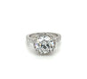 IGI Certified 3.35 Carat Round Cut Lab Grown CVD Diamond In Basket Cathedral Diamond Halo Ring