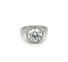 IGI Certified 3.35 Carat Round Cut Lab Grown CVD Diamond In Basket Cathedral Diamond Halo Ring