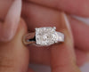 IGI Certified 3.46 Carat Lab Grown Cushion Cut Diamond East West Solitaire Ring