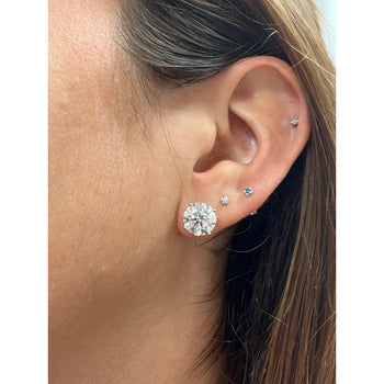 Boucles d’oreilles puces rondes taille ronde, 4 griffes, fermoir poussoir, total 6 carats, certifiées IGI, en or 14K – Assay Jewelers