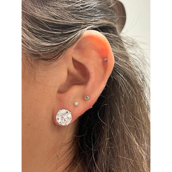 Boucles d'oreilles puces en or 14K, 6 carats au total, taille ronde, 4 griffes, poussette, certifiées IGI – Assay Jewelers