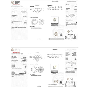 Boucles d’oreilles puces rondes certifiées IGI, 6 carats au total, 4 griffes, poussette, en or 14K – Assay Jewelers