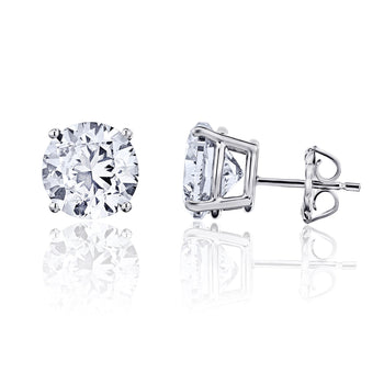 Boucles d’oreilles puces rondes taille ronde, 4 griffes, 6 carats au total, certifiées IGI, avec poussoir, en or 14K – Assay Jewelers