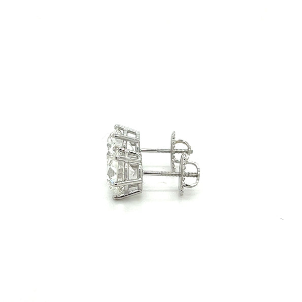 IGI Certified 6.06 Carat Total Old European Cut CVD Lab Grown Diamond 6-prong Stud Earring