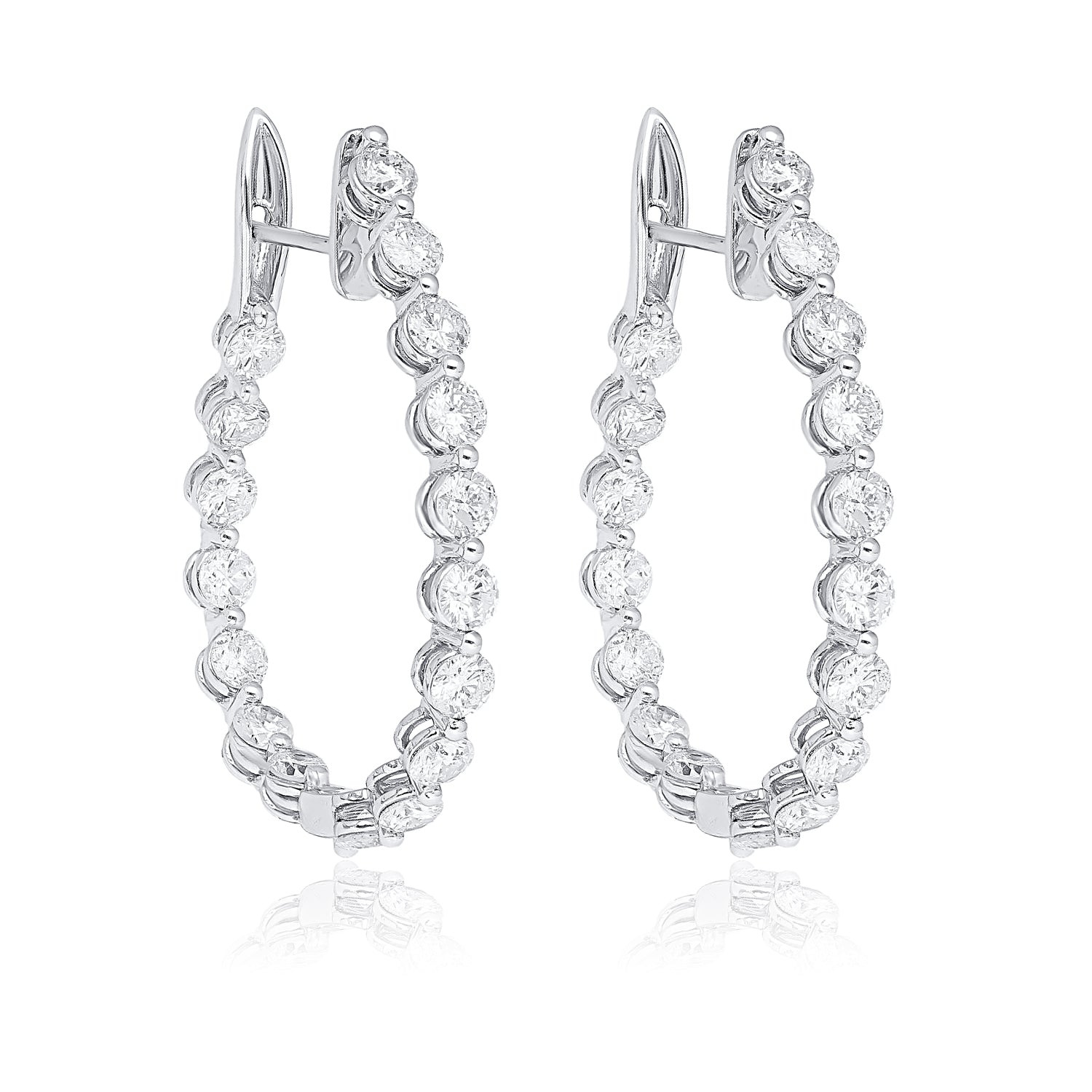 Inside Out Round Diamond Hoop Earrings | DR-34PCS-3.57CTW | SKU: ND1199-1-Earrings-ASSAY