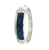 Invisible Set 19 Carat Square Cut Blue Sapphire and Diamond Bangle in 14K White Gold-Bracelet-ASSAY