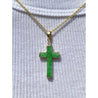 Jade Cross Pendant in 18k Solid Gold - ASSAY