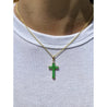 Jade Cross Pendant in 18k Solid Gold - ASSAY