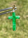 Jade Cross Pendant in 18k Solid Gold