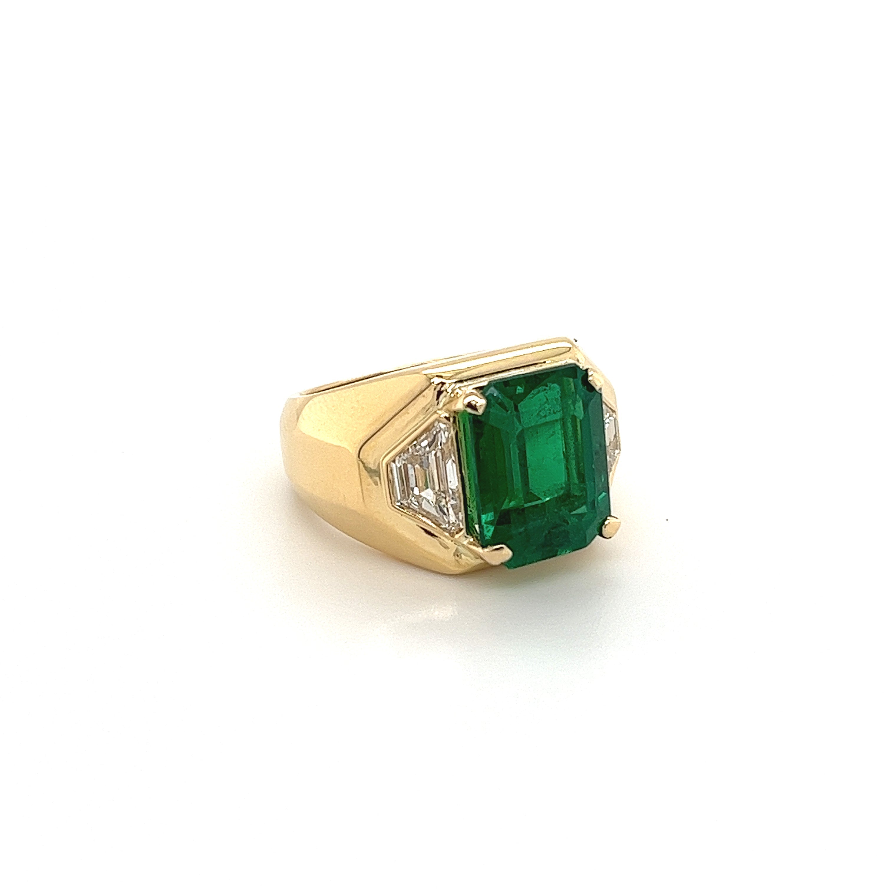 Julius Cohen Signed AGL Certified 5.40 carat Emerald Minor Oil 18k Gold Ring-Assay Jewelers-ASSAY