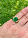 Julius Cohen Signed AGL Certified 5.40 carat Emerald Minor Oil 18k Gold Ring