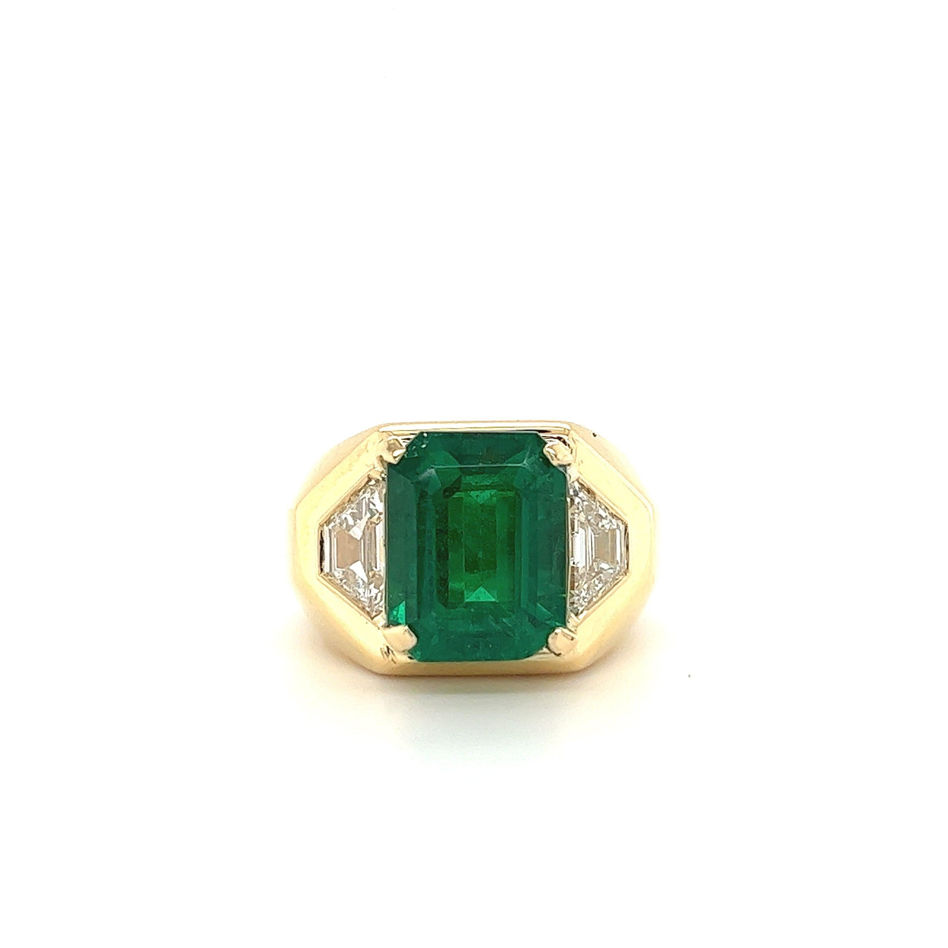 Julius Cohen Signed AGL Certified 5.40 carat Emerald Minor Oil 18k Gold Ring-Assay Jewelers-ASSAY