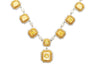 Magnificent GIA Certified 25 Carat Total Natural Fancy Yellow Diamond Necklace in 18K Gold