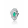 Marquise Cut Emerald and Diamond Dome Ring