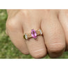 Marquise Cut Pink Sapphire in 14k Rose Gold Retro Style Ring - ASSAY