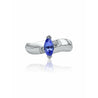 Marquise cut Violet Tanzanite in 14k White Gold Ring