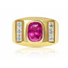 Mens 2.70 Carat Cushion Cut Ruby Ring in 14K Gold