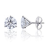 Mens 3 Carat Round Lab Grown Diamond Single Stud Earrings in White Gold - 4 Prong