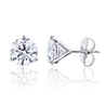 Mens 3 Carat Round Lab Grown Diamond Single Stud Earrings in White Gold - 4 Prong