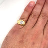 Men's Natural 1.70 Carat Round Cut Diamond In 14K Gold Bezel Set Ring-Diamond Ring-ASSAY