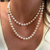 Mikimoto Signed 33-Inch Akoya Pearl 18k Gold Bead Necklace
