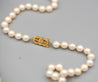 Mikimoto Signed 33-Inch Akoya Pearl 18k Gold Bead Necklace