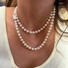 Mikimoto Signed 33-Inch Akoya Pearl 18k Gold Bead Necklace