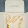 Mikimoto Signed 33-Inch Akoya Pearl 18k Gold Bead Necklace