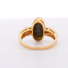 Natural 0.12 Carat Diamond with Black Opal Doublet in 18K & 14K Yellow Gold Ring
