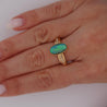 Natural 0.12 Carat Diamond with Black Opal Doublet in 18K & 14K Yellow Gold Ring