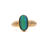 Natural 0.12 Carat Diamond with Black Opal Doublet in 18K & 14K Yellow Gold Ring