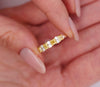 Natural 1 Carat TW Cushion Fancy Yellow Diamond 5-Stone Wedding Band Ring