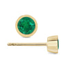 Natural 1/2 Carat 4mm Natural Emerald Stud Earring in 14K Yellow Gold-Earrings-ASSAY