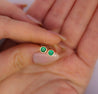 Natural 1/2 Carat 4mm Colombian Emerald Stud Earring in 14K Yellow Gold-Earrings-ASSAY