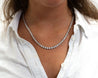 Natural 15.50 CTTW Graduated Diamond Riviera Tennis Necklace 18" in Platinum-ASSAY