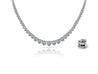 Natural 15.50 CTTW Graduated Diamond Riviera Tennis Necklace 18" in Platinum