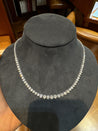 Natural 15.50 CTTW Graduated Diamond Riviera Necklace in Platinum 900