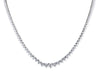 Natural 15.50 CTTW Graduated Diamond Riviera Tennis Necklace 18" in Platinum