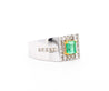 Natural 1.78 Carat Emerald and Diamond 18K Gold Mens Ring