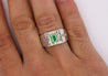 Natural 1.78 Carat Emerald and Diamond 18K Gold Mens Ring