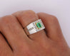 Natural 1.78 Carat Emerald and Diamond 18K Gold Mens Ring