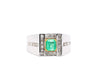 Natural 1.78 Carat Emerald and Diamond 18K Gold Mens Ring