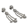 Natural 2 Carat Floral Diamond Dangle Drop Earrings in 18K White & Black Gold-Earrings-ASSAY