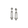 Natural 2 Carat Floral Diamond Dangle Drop Earrings in 18K White & Black Gold-Earrings-ASSAY