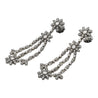 Natural 2 Carat Floral Diamond Dangle Drop Earrings in 18K White & Black Gold-Earrings-ASSAY